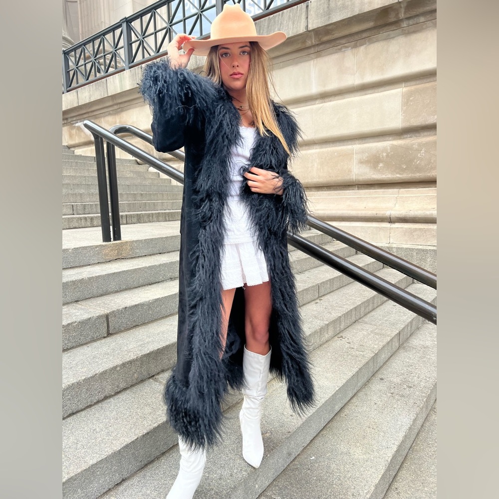 Susanna Chow Dorothy Suede Shearling Coat